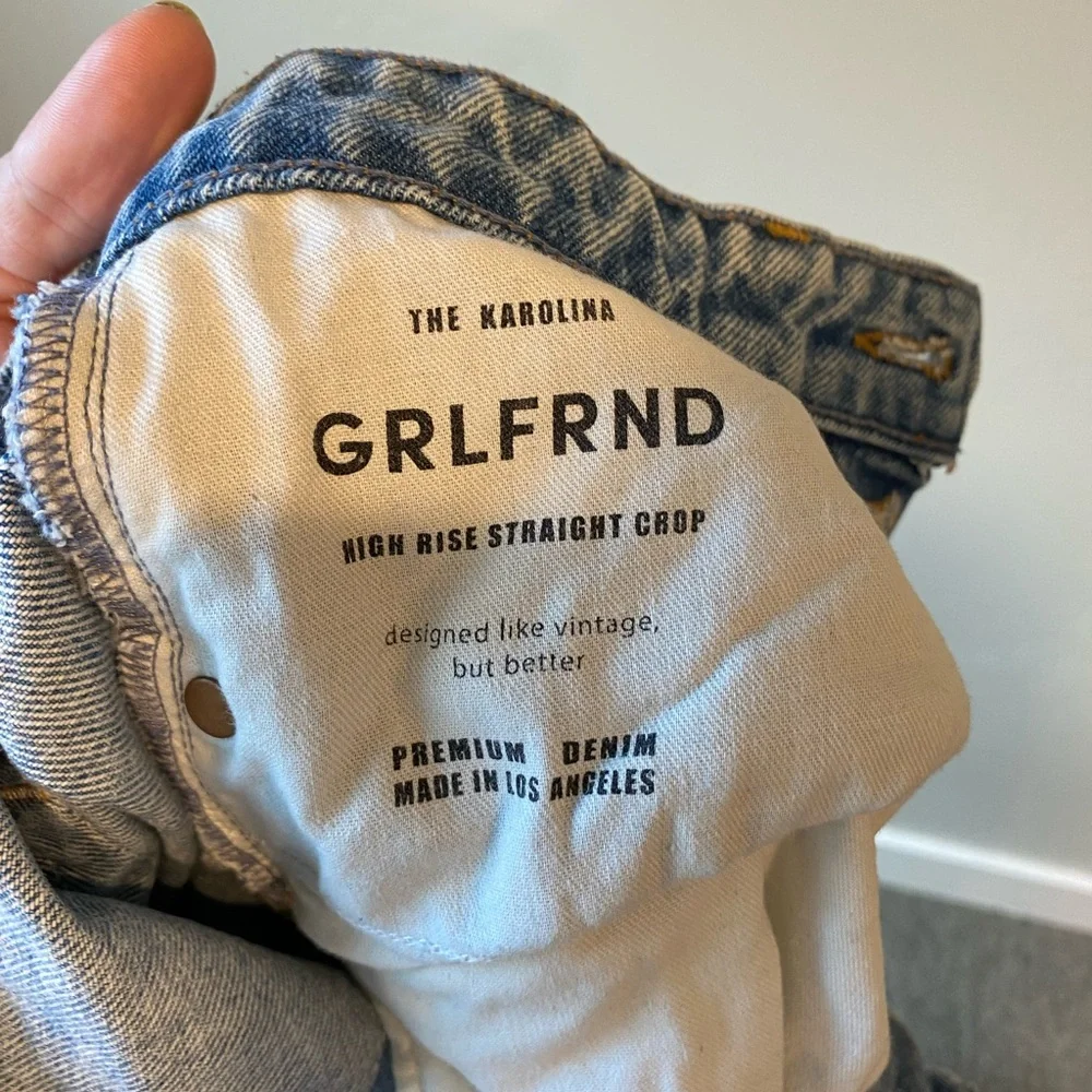 GRLFRND The Karolina High Rise Straight Crop Jeans Size 28 - Picture 2 of 6